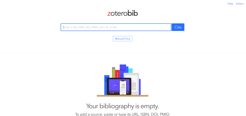 Zotero interface