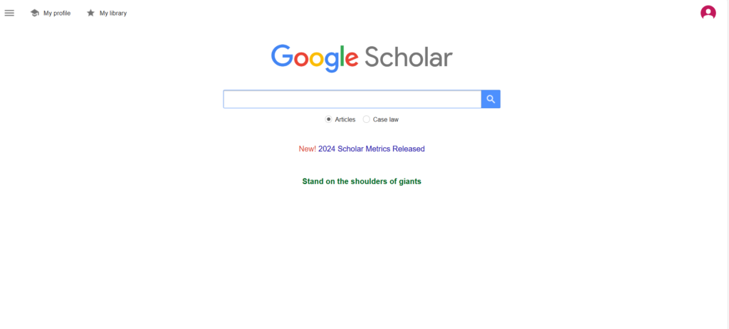 Google Scholar Interface